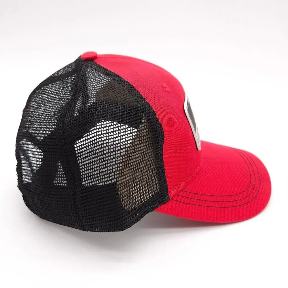 General Tire Mesh Strapback Trucker Patch Hat Ball Cap‎ Red Black Adjustable New